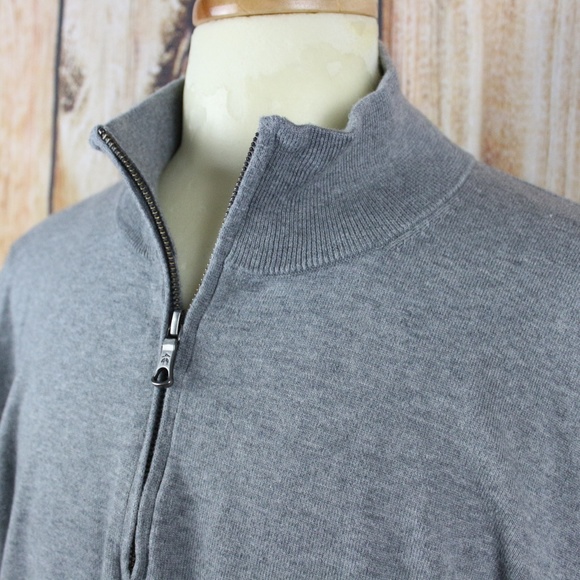 Brooks Brothers Men's 1/4 Zip Sweater XXL Grey - Picture 3 of 6